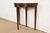 English Late 20th Century Baker Furniture Style Federal Inlaid Mahogany Flip Top Demilune Console Game Table For Sale - Image 3 of 14
