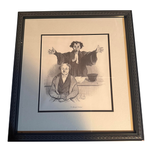 Lithograph by French Artist Honoré Daumier (1808–1879) Law and Politics Series