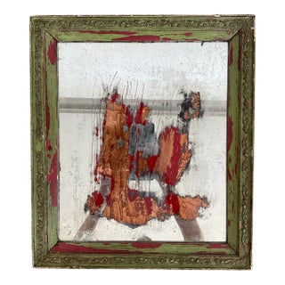 Antique Wall Mirror With Copper For Sale