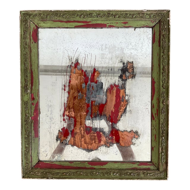 Antique Wall Mirror With Copper For Sale