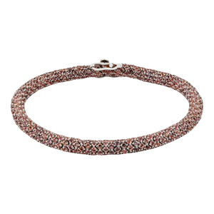 Golden Orange Sapphire Rope Bracelet in 925 Silver