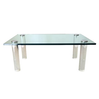 Pace Collection Lucite and Chrome Coffee Table For Sale