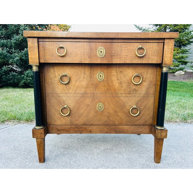 Vintage 1960s Baker Furniture Neoclassical Walnut Chest of Drawers – French Empire Style with Brass Accents & File Drawer...