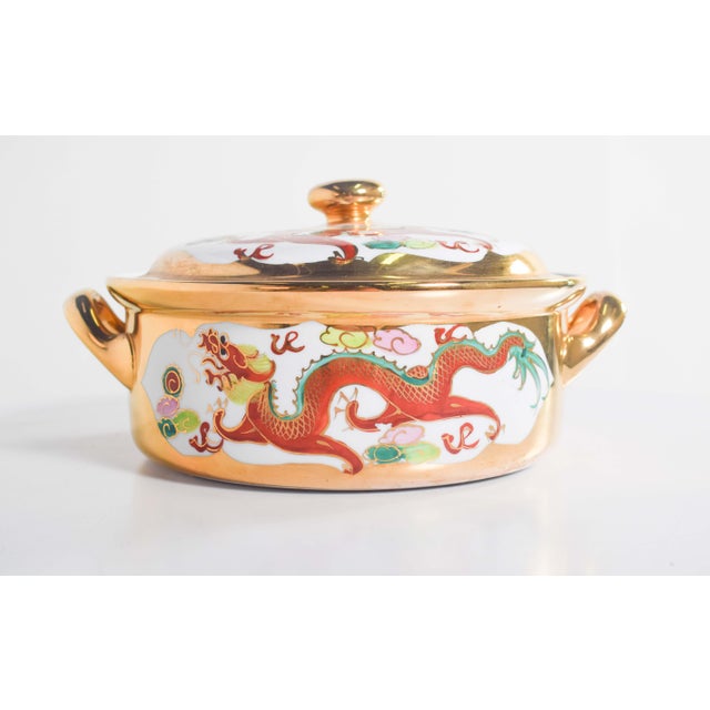 Ceramic Chinese Porcelain Pot with Two Handles, 1920 For Sale - Image 7 of 11