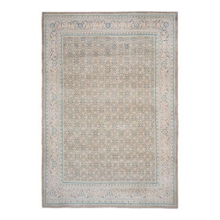 1970s Vintage Persian Handmade Wool Cotton Orange Area Rug For Sale