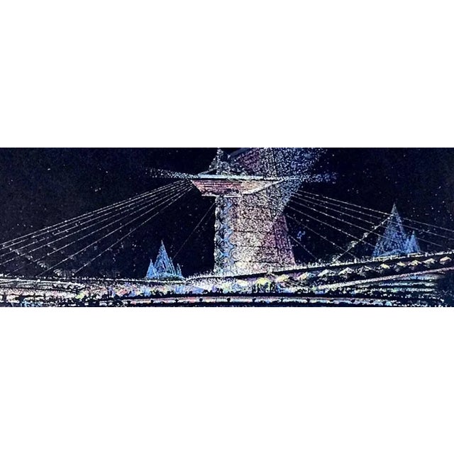 Modern Frank Lloyd Wright Lithograph #’ed Ltd Ed. Suspension Bridge Pittsburgh For Sale - Image 4 of 8