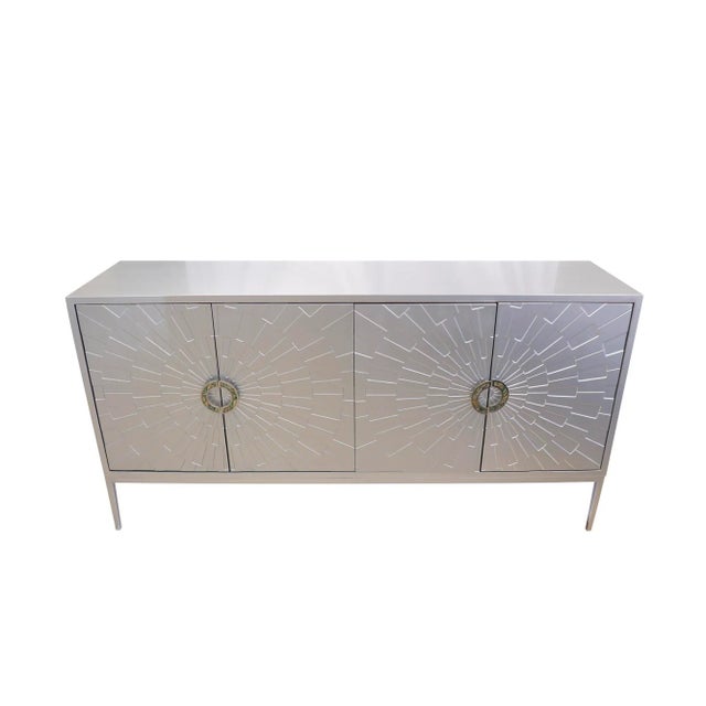 Pasargad Home Luna Sideboard with Silver Metal Frame For Sale - Image 4 of 12