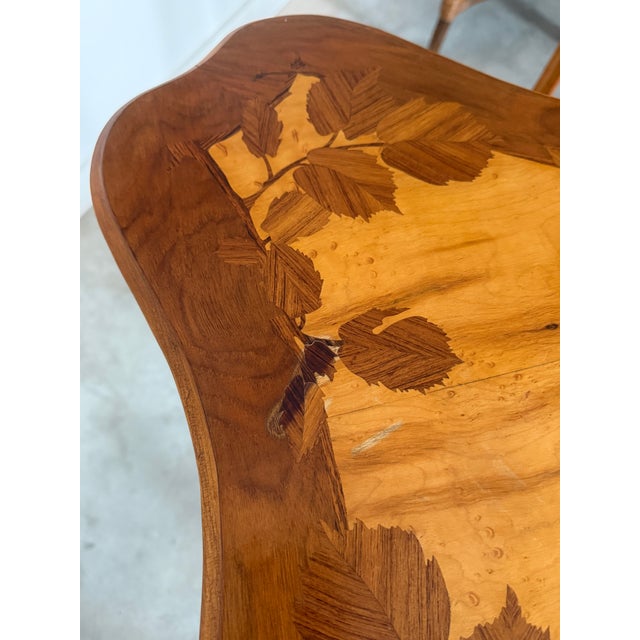 Louis Majorelle Art Nouveau Side Table / Boudoir Table Marquetry Pair Available For Sale - Image 18 of 18