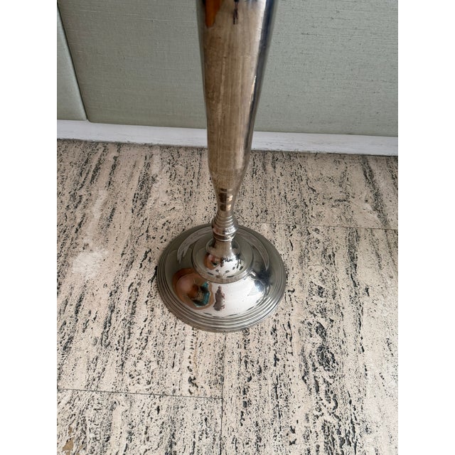 levate any room with this striking 1960s silver‑plate five‑arm candelabra, standing an impressive 41 inches high and 18...