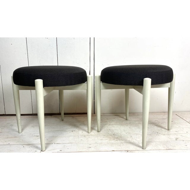 Mid-Century Modern Set of Mid-Century Scandinavian Wooden Stools For Sale - Image 3 of 10
