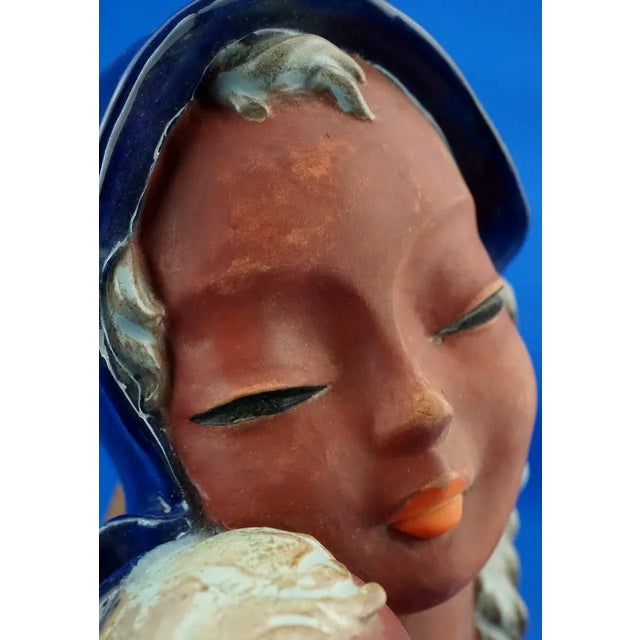 20th Century Art Deco Plaque of Madonna and Jesus in Terracotta by Kurt Goebel for Goldscheider, Austria For Sale - Image 15 of 18