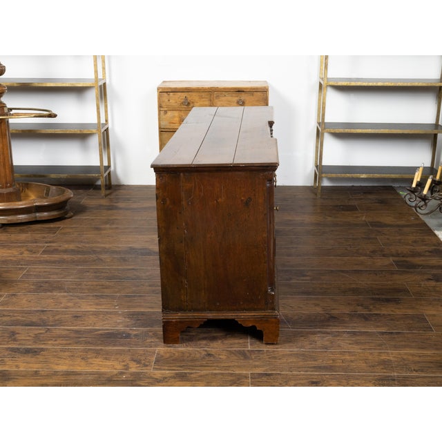 English Georgian Period 1800s Oak Dresser Base with Five Drawers and Two Doors For Sale - Image 10 of 12