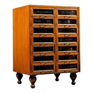 Mid 20th Century Vintage 14-Drawer Haberdashery Cabinet For Sale
