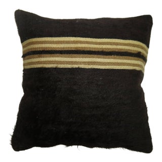 Black Turkish Mohair Rug Pillow For Sale