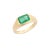 Contemporary Zambian Emerald 14k Gold East West Signet Ring Size 5.5 For Sale - Image 3 of 11