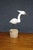 Hand-Carved White Heron Sculpture on Natural Wood Base by Roe For Sale - Image 9 of 9