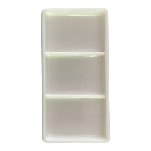 Vintage Milk Glass Sectioned Tray For Sale
