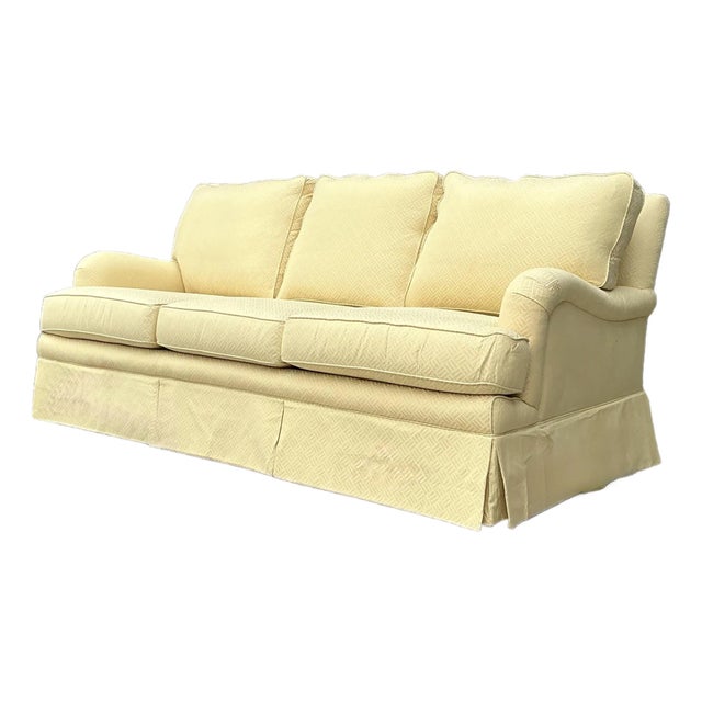 Vintage Hancock and Moore Three Seat Sofa in Scalamandre For Sale