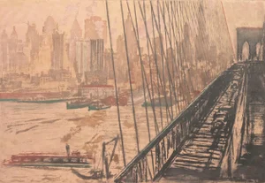 'New York, View of the East River' After Max Pollak, 1928, Paris, Metropolitan Museum, Smithsonian