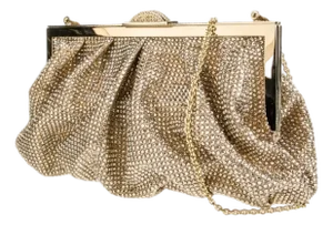 2023 Judith Leiber Natalie Crystal Clutch Shoulder Evening Bag Minaudiere Champagne Gold