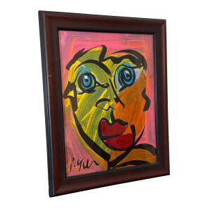 1970s Vintage Abstract Acrylic on Paper Framed by Artist Peter Keil ~Framed