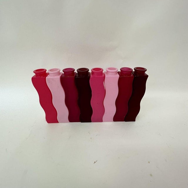 Vintage Wave Squiggle Skämt Vases from Ikea, 1990s, Set of 8 For Sale - Image 7 of 11