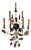 1930s Italian Black Painted Metal With Floral Tole Sconce For Sale