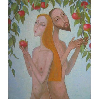 Oil Painting Couple Portrait Kalebets Valery For Sale