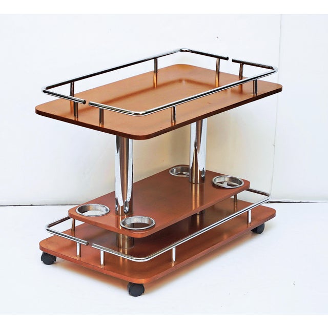 Italian Mid-Century Modern Drinks Cart or Rolling Bar Trolley For Sale - Image 9 of 10