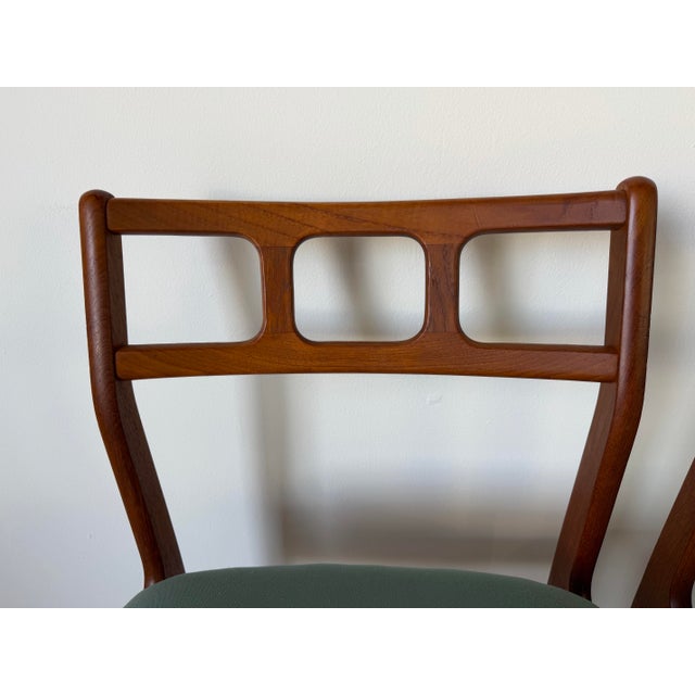 1970s Mid-Century Danish Modern D-Scan Teak Dining Chairs – Pair For Sale - Image 10 of 12