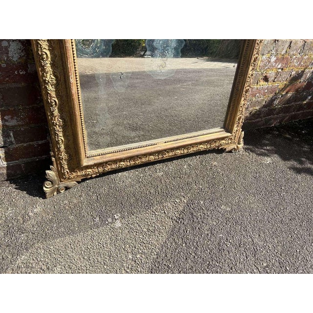 Large Antique 19th Century French Gilt Mirror For Sale - Image 4 of 7
