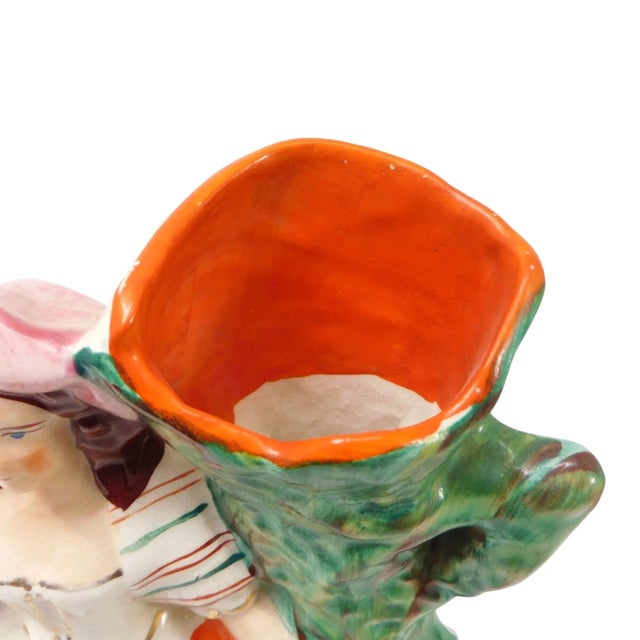 Late 19th Century Antique Late 19th Century Staffordshire Spill Vase Girl Carrying Game For Sale - Image 5 of 9