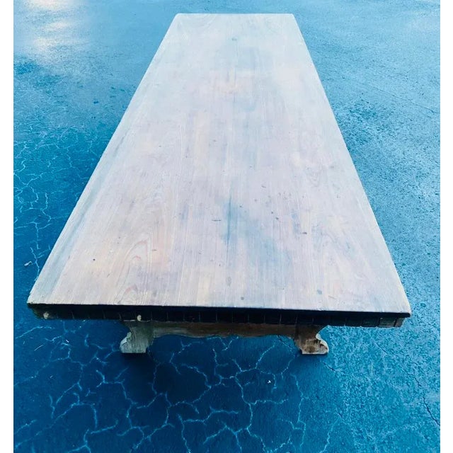 Camel Monumental French Provincial Bleach Walnut Farmhouse Dining Table For Sale - Image 8 of 11
