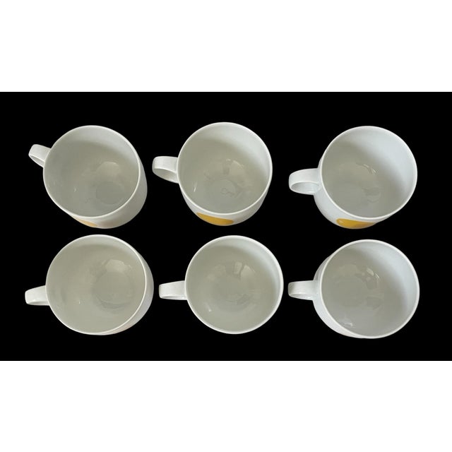 Vintage MCM Rosenthal Studio Line Wolf Karnagel Punktal Gelber Design 6 Cups and Saucers For Sale - Image 9 of 11