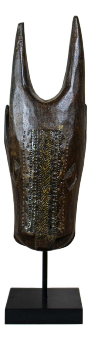 Mali Bull Mask with Repoussé Metal Work