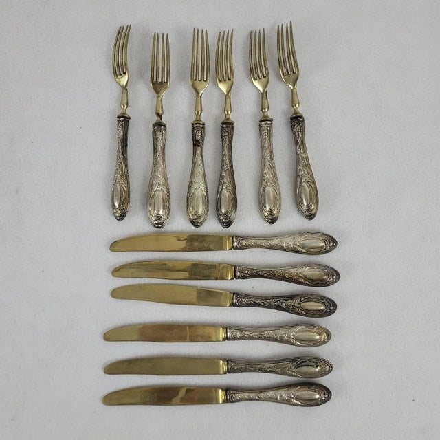 1950s Vintage Silver Dessert Cutlery, 1950s, Set of 12 For Sale - Image 5 of 9