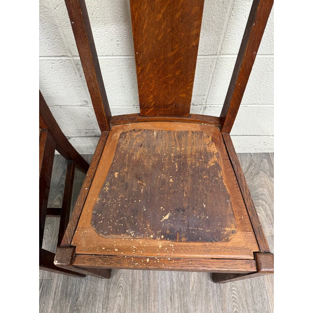 Antique Michigan Chair Company Arts & Crafts Mission Dining Chairs - Pair For Sale - Image 10 of 15