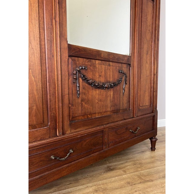 Antique French Walnut Wardrobe For Sale - Image 11 of 18