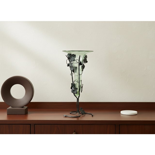 Murano Glass and Wrought Iron Vase attributed to Umberto Bellotto for Barovier and Toso, 1920s For Sale - Image 12 of 13