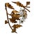 1960s Oversized Italian Hollywood Regency Gilt-Iron Wall Sconce With Crystal Blossoms For Sale
