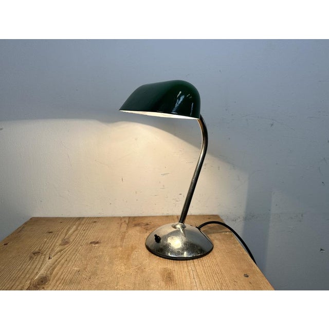 Vintage Green Enamel Bank Lamp, 1950s For Sale - Image 18 of 18