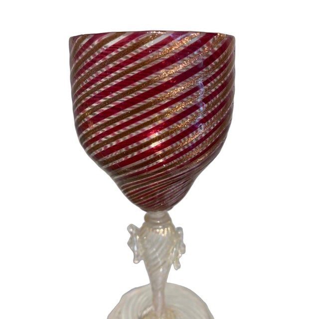 Traditional Vintage Wine Glasses Attributed to Salviati For Sale - Image 3 of 3