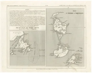 French Map of Newfoundland and St. Pierre and Miquelon, 1820