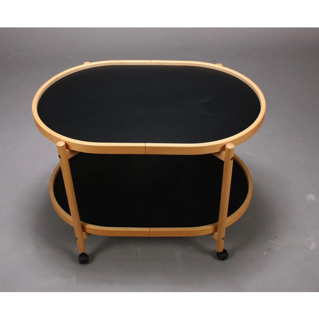 Mid-Century Modern Danish Modernist Oval Beech Tray Trolley by Hans Bølling for Torben Ørskov, 1970s For Sale - Image 3 of 4