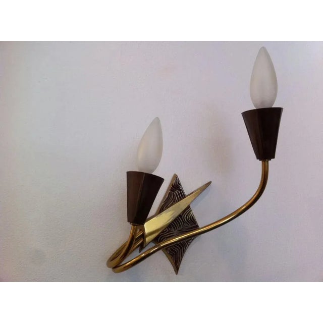 Brass Pair of French 1970s Appliques or Sconces For Sale - Image 8 of 11