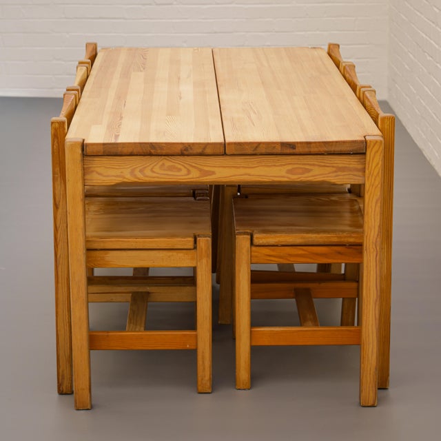 Hongisto Dining Set by Ilmari Tapiovaara for Laukaan Puu, 1970s, Set of 7 For Sale - Image 6 of 13