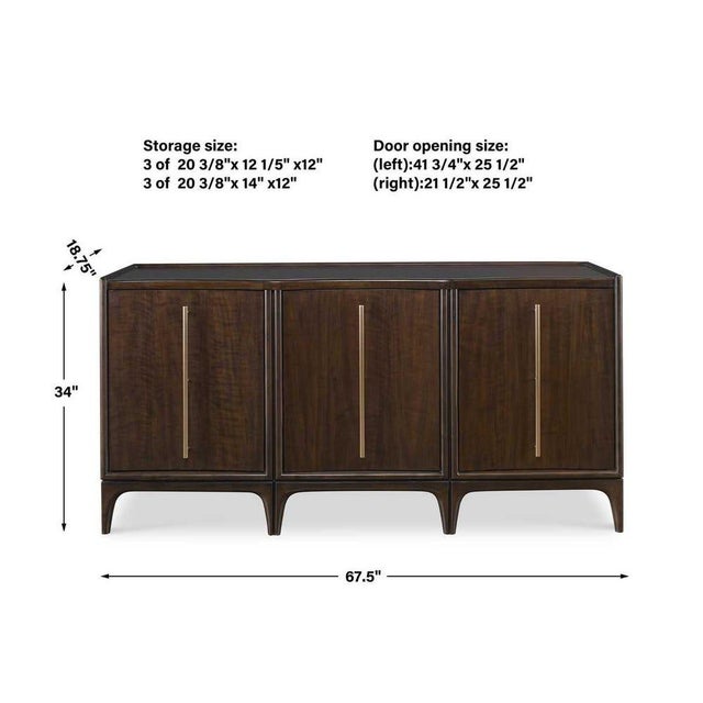 Contemporary Newl Scallop Top Console Cabinet For Sale - Image 3 of 6