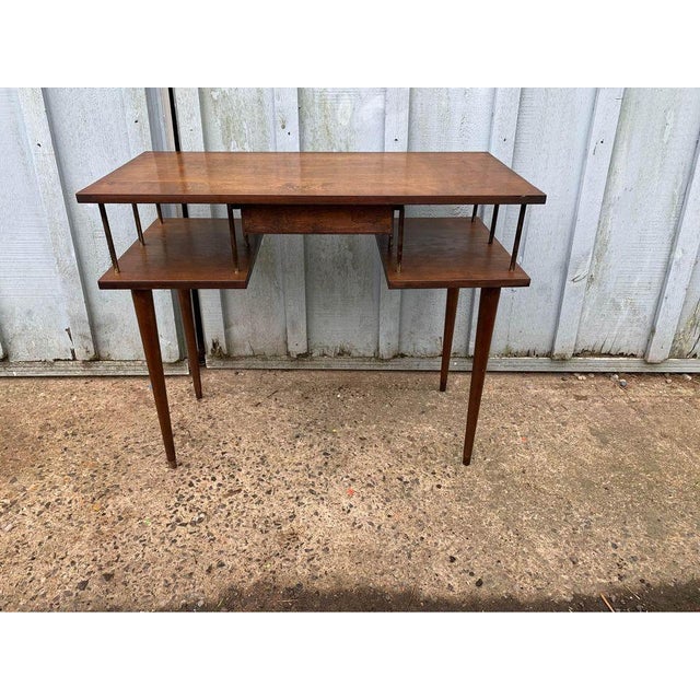 Mid 20th Century Mid Century Modern Walnut Writing Table Desk For Sale - Image 10 of 10