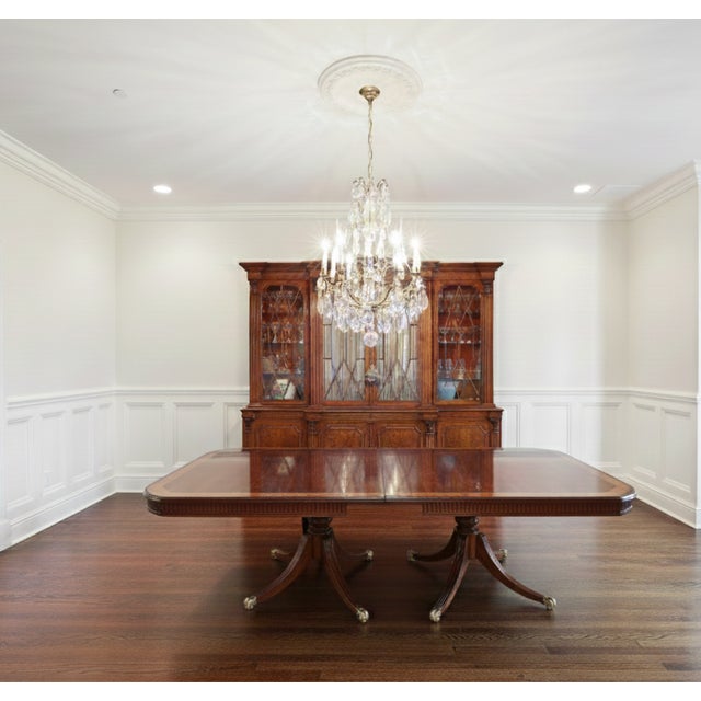 1990s Custom Mill House English Burl Walnut Architectural Breakfront For Sale - Image 12 of 12