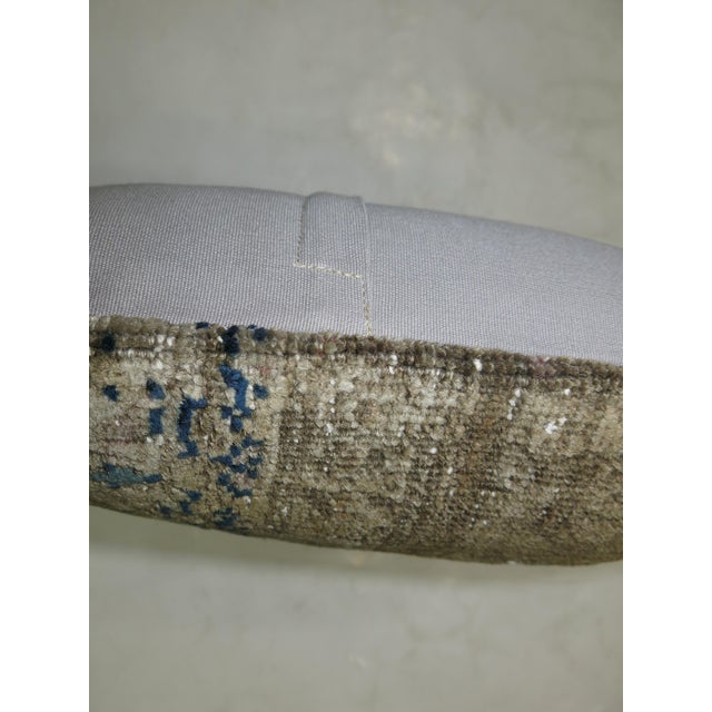 Early 21st Century Blue Beige Persian Herati Rug Pillow For Sale - Image 5 of 5